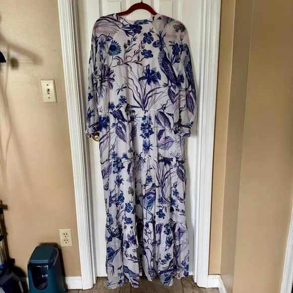 Banjanan Floral Blue and Lilac Maxi Dress - Picture 11 of 11